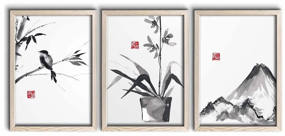 Obrazy zestaw 3 szt. 38x53 cm – Wallity
