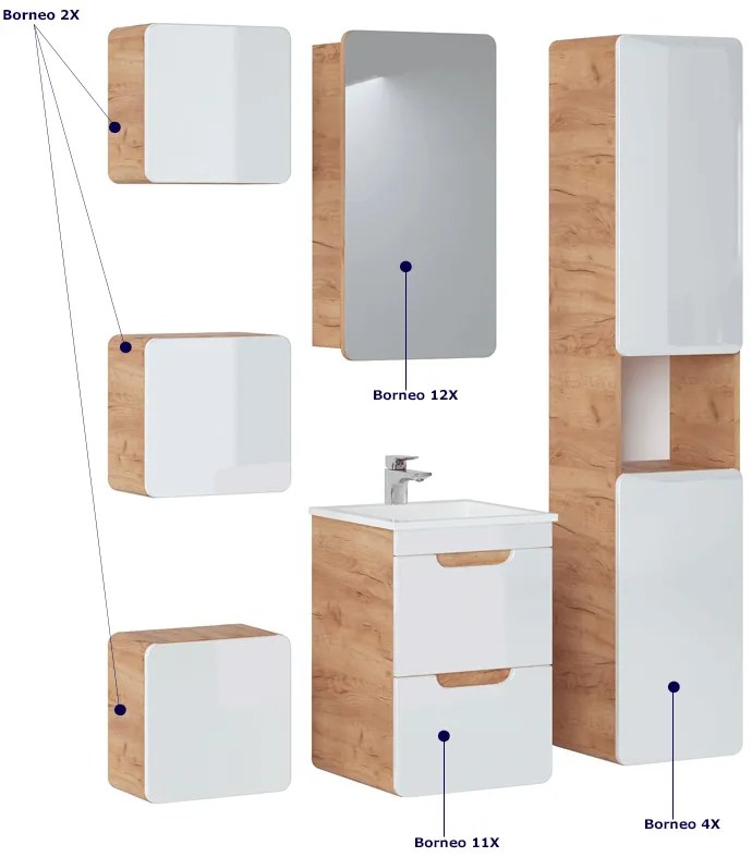 Szafka z umywalką i szufladami M9-H86