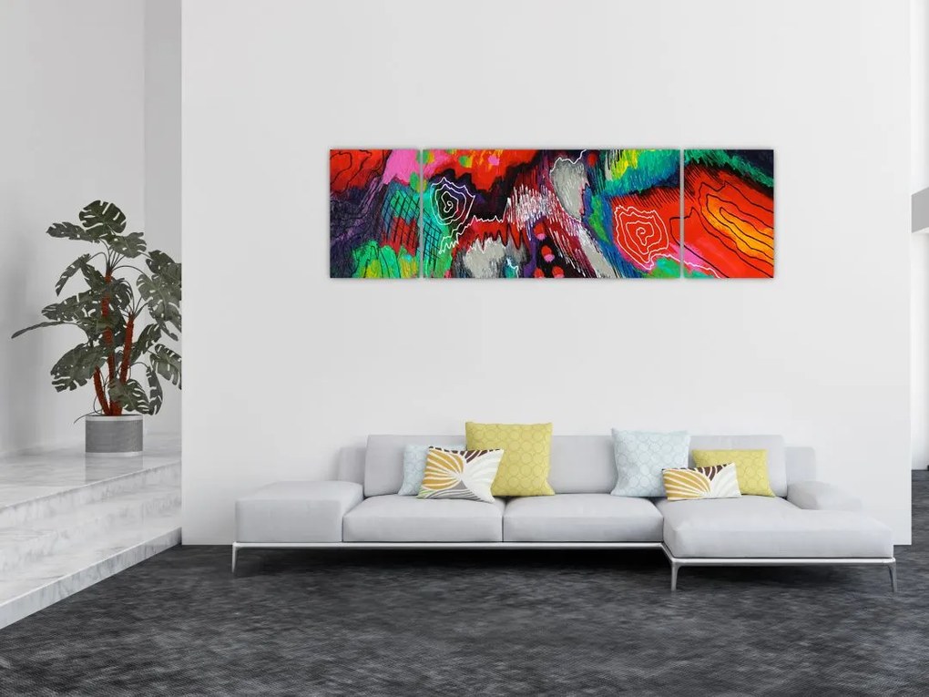Abstrakcyjny obraz - kolory (170x50 cm)