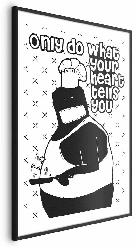 Plakat Motto 60x90 cm z ramą czarną z marginesem ARTGEIST B