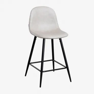 Zestaw 4 Wysokich Krzeseł Glamm Ze Sztucznej Skóry Iron & ↑65 Cm & Negro - Sklum