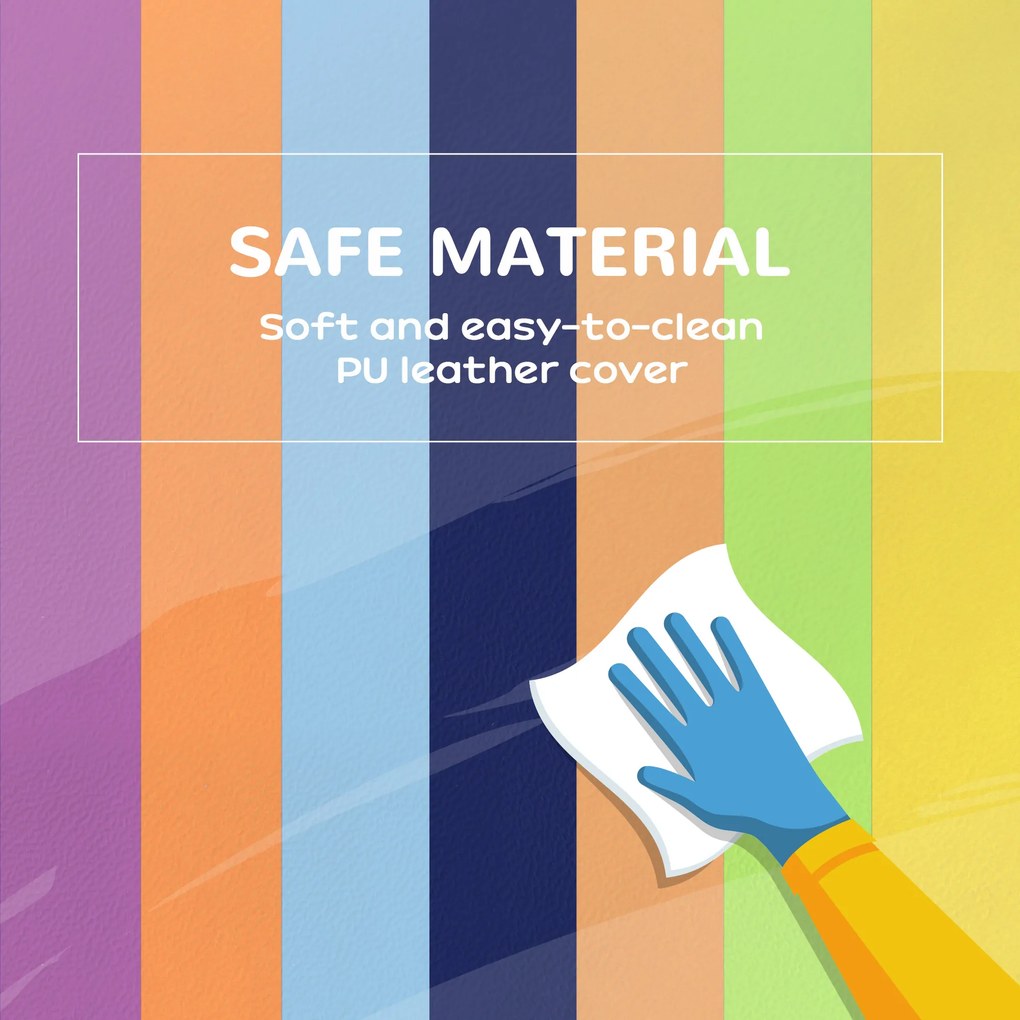 HOMCOM Klocki Piankowe dla Dzieci, rozwijają kreatywność, Skóra Syntetyczna, 40x40x20 cm, Wielobarwny, 1-3 Lata