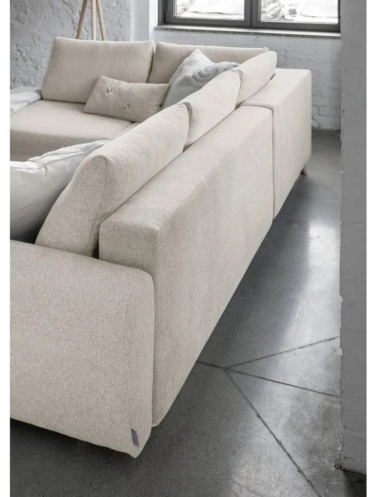 Beżowa rozkładana sofa w kształcie litery "U" Miuform Scandic Lagom, lewostronna