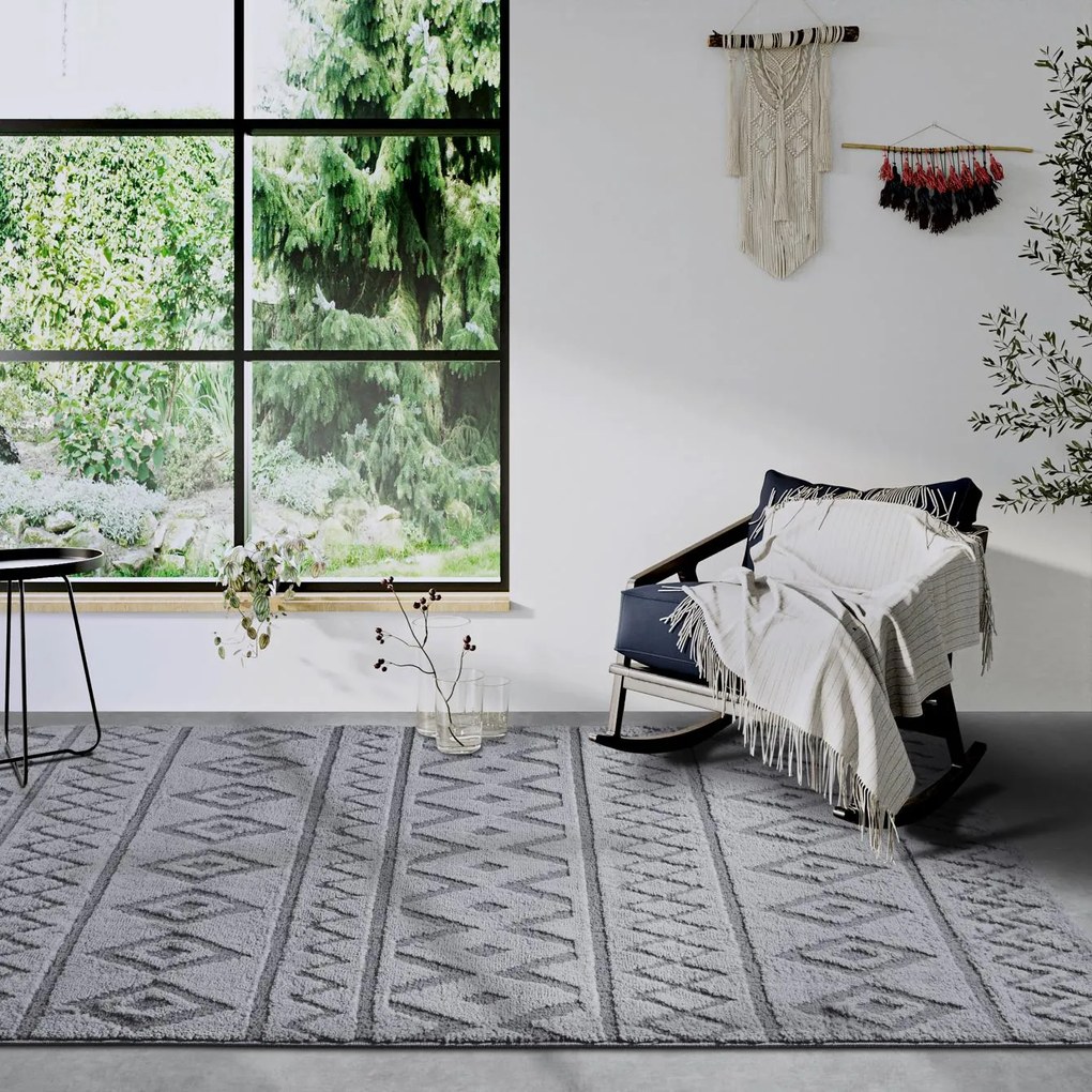 Dywan nowoczesny 3D Elle Collection Gallery Boho szary 160 cm x 235 cm