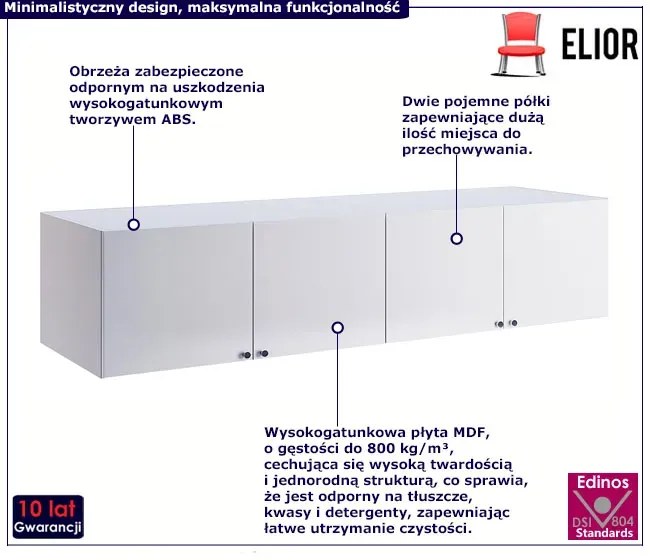 Biała wisząca zamykana szafka ścienna - Wilhelm 6X