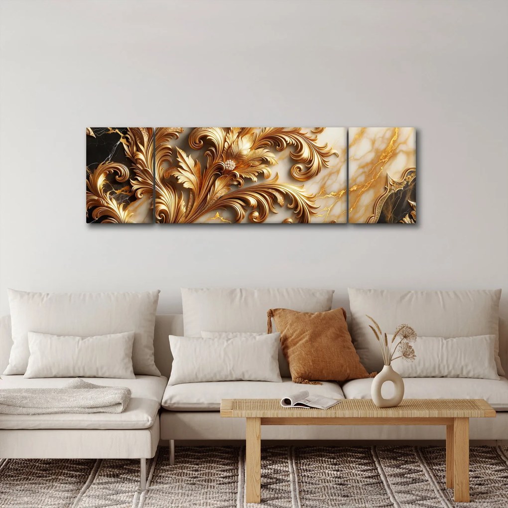 Obraz - Marmur ze złotem (170x50 cm)