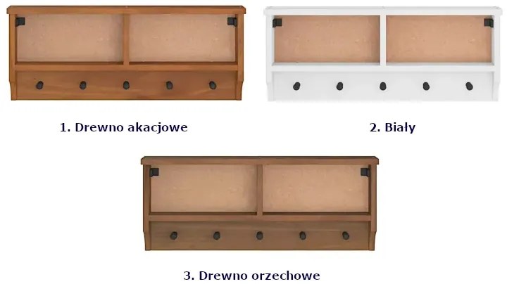 Duży wieszak ścienny na ubrania biały B4-K45