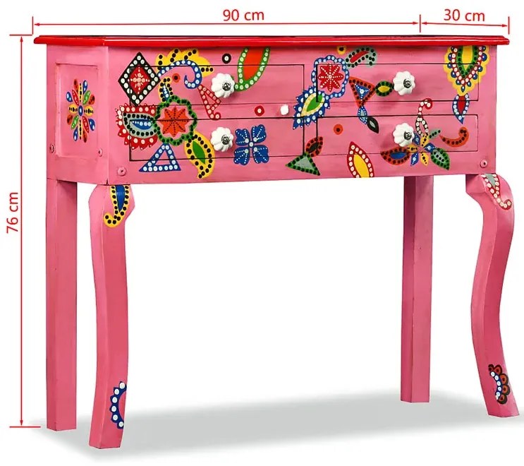 Różowa konsola z szufladami T9-W42
