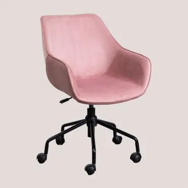 Krzesło Biurowe Lucy Z Aksamitu Rosa - Sklum