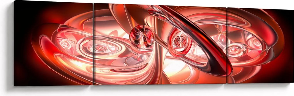 Obraz - czerwone kształty (170x50 cm)