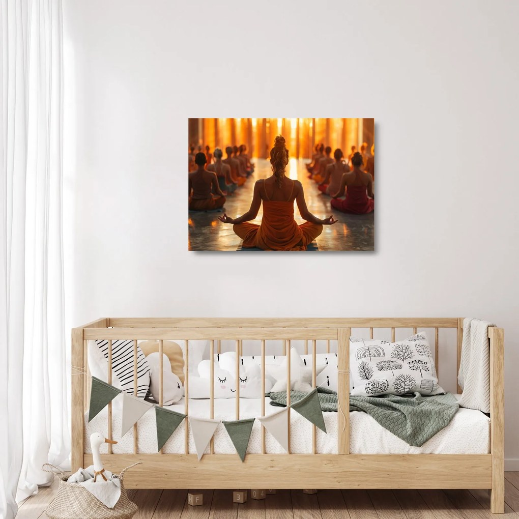 Obraz na szkle - Lekcje jogi (70x50 cm)