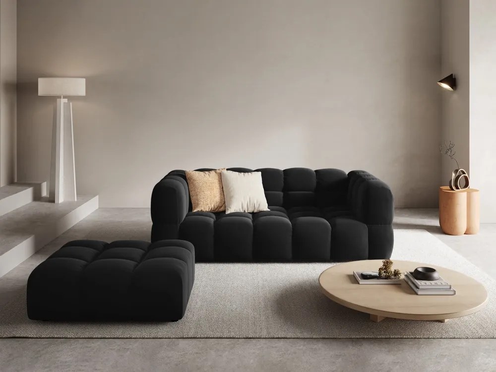 OUTLET Pufa Kostka Czarny welur 102/80/43 Sky od Cosmopolitan Design