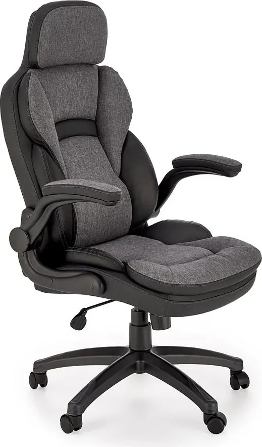 Popielato Biurowy Czarny Fotel Obrotowy C9-M40