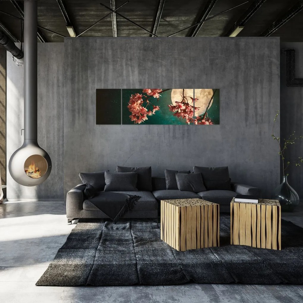 Obraz - Kwiat wiśni podczas pełni (170x50 cm)