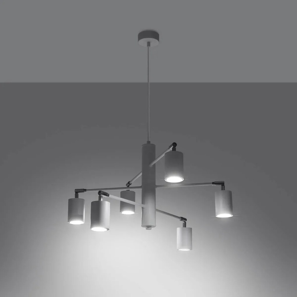 Żyrandol LEMMI 6 biały SOLLUX LIGHTING