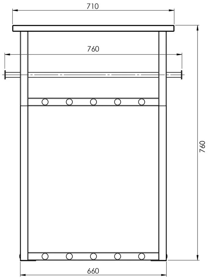 Czarny/w naturalnym kolorze metalowy wieszak ścienny z półką 76 cm Rizzoli – Spinder Design