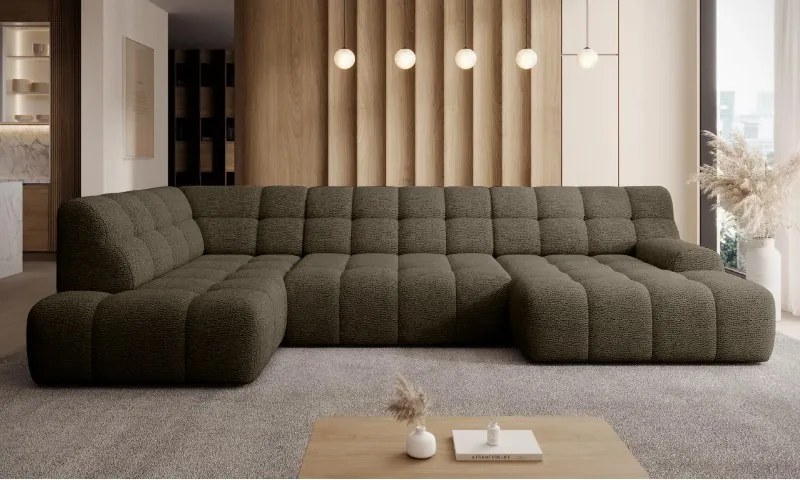 Narożnik COCOON XL w układzie U z elektryczną regulacją siedziska Lewostronny w tkaninie JAGUAR 08