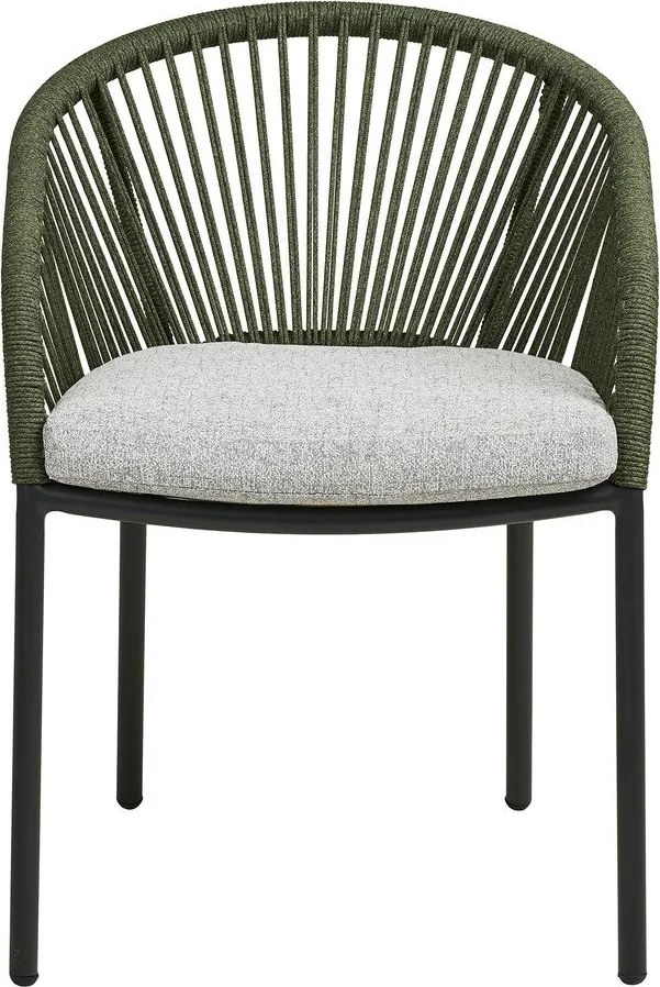 Zielone metalowe tapicerowane krzesło ogrodowe Novella – House Nordic