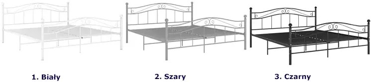 Białe duże łóżko metalowe z zagłówkiem 180x200 cm W5-S61
