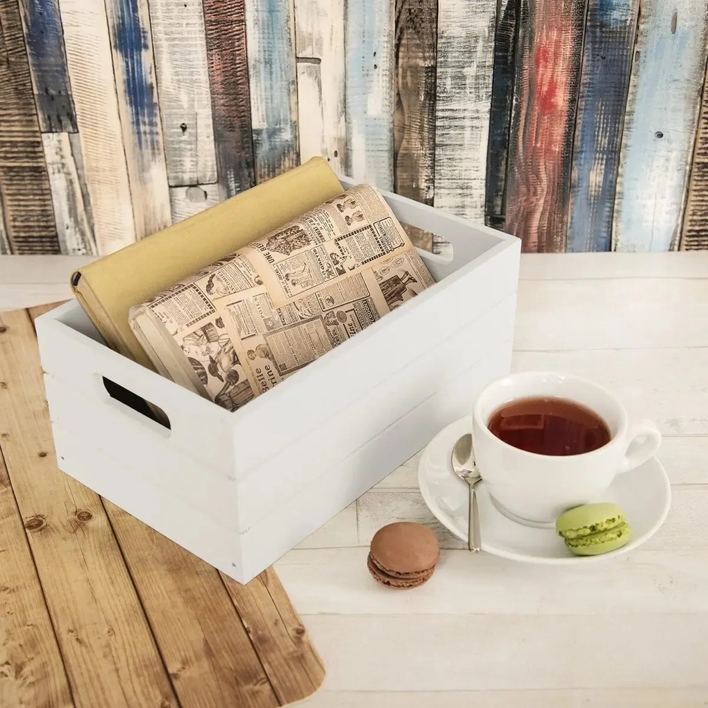 Orion Skrzynka drewniana, biały, 26 x 16 x 11 cm, S