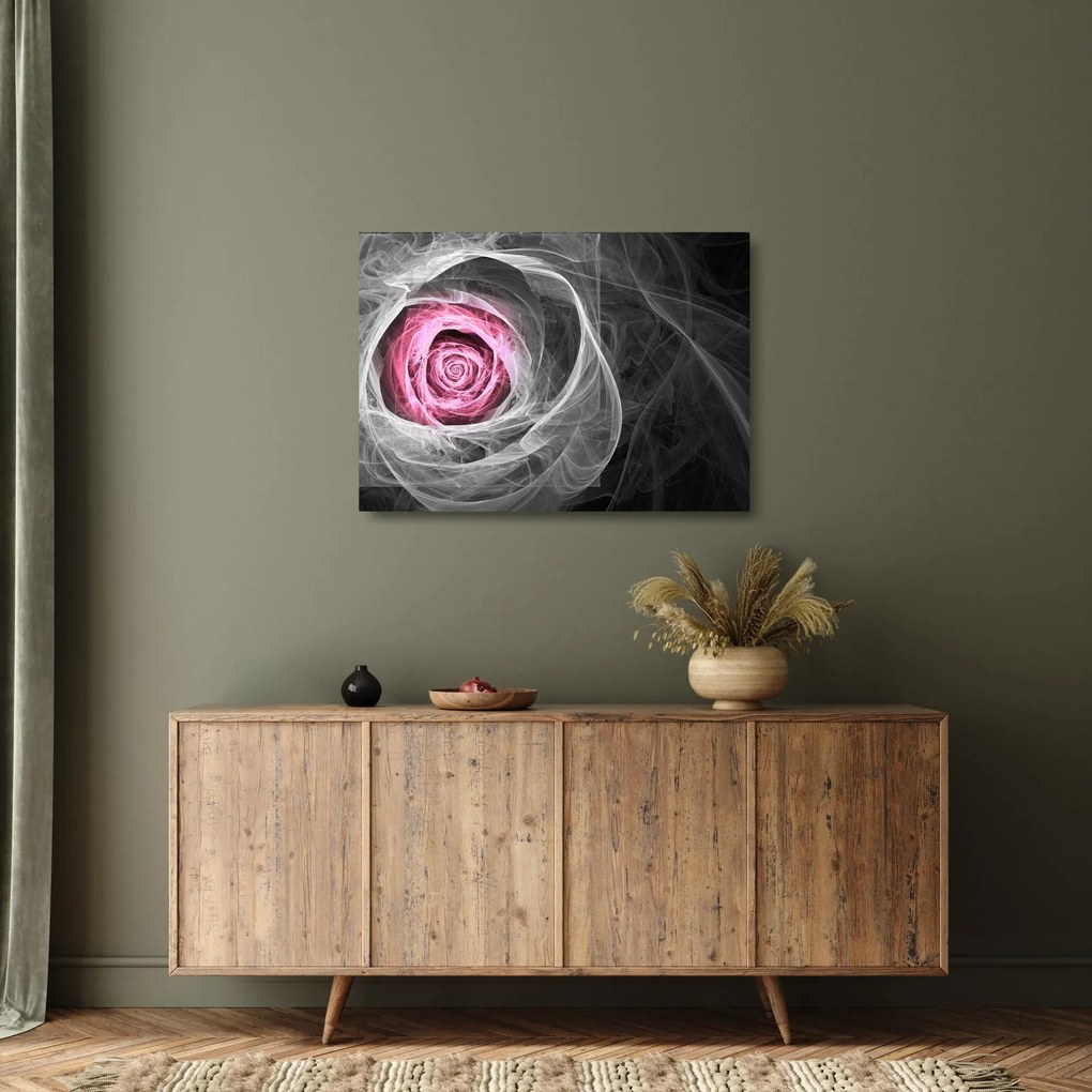 Obraz na szkle - Róż abstrakcyjny, fuksja (70x50 cm)