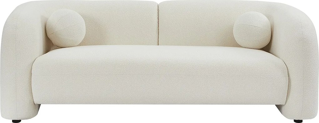 Kanapa 2-osobowa  z tkaniny z bukli  w kolorze kości słoniowej OVOTAS