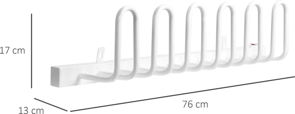 HOMCOM Suszarka do Butów, Elektryczna, Do 55° C, Montaż Ścienny, Stal, Biała, 76 x 13 x 17 cm
