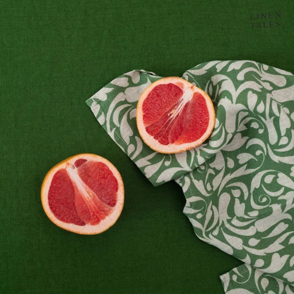 Lniana ścierka 45x65 cm Evergreen Damask – Linen Tales