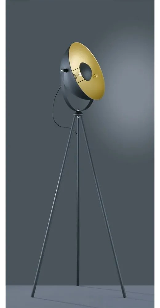 Ciemnoszara metalowa lampa stojąca Reality Chewy, wys. 160 cm