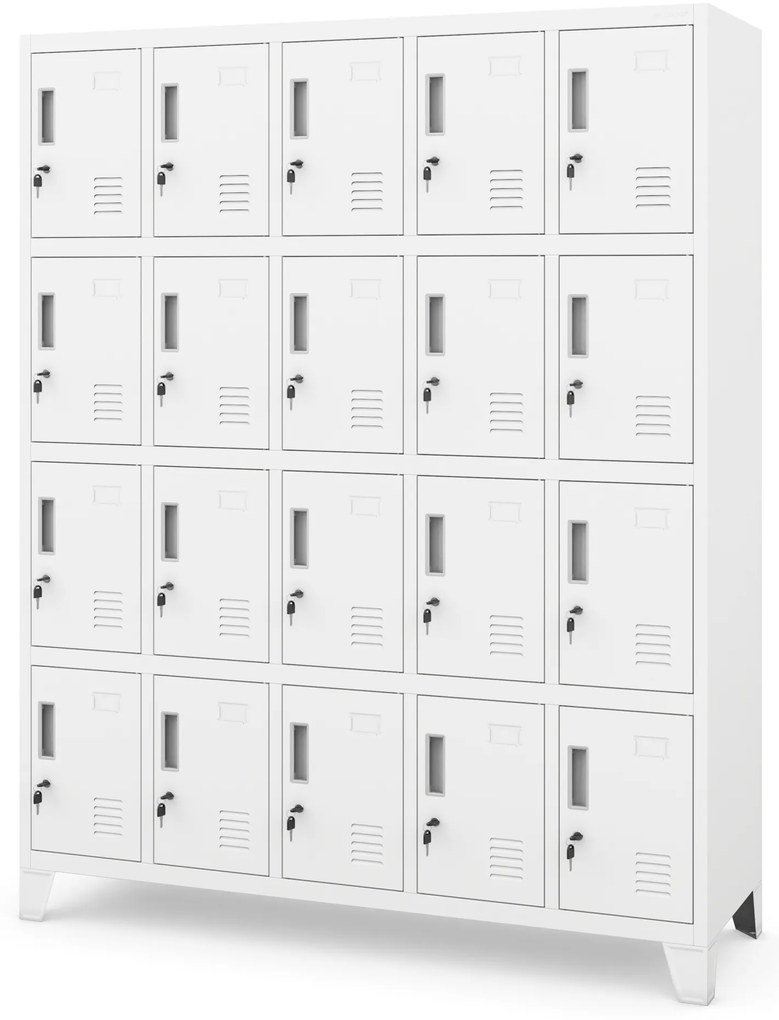 Szafa skrytkowa socjalna BHP biała: ROBERT 1360 x 1720 x 450 mm