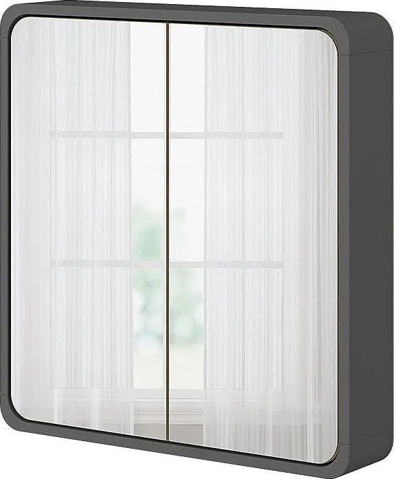 Szafka z lustrem łazienkowym antracyt/dąb 60x12x60 arla