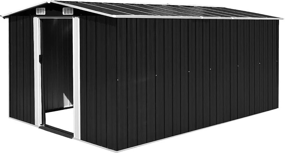 Domek ogrodowy 257x392x181 cm metal antracytowy