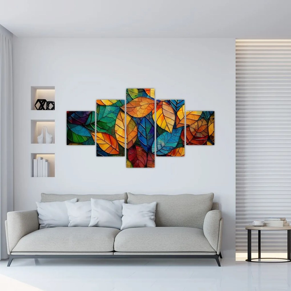 Obraz - Mozaika z liści (125x70 cm)