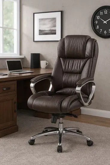 Czarny skórzany fotel prezesa G5-T25