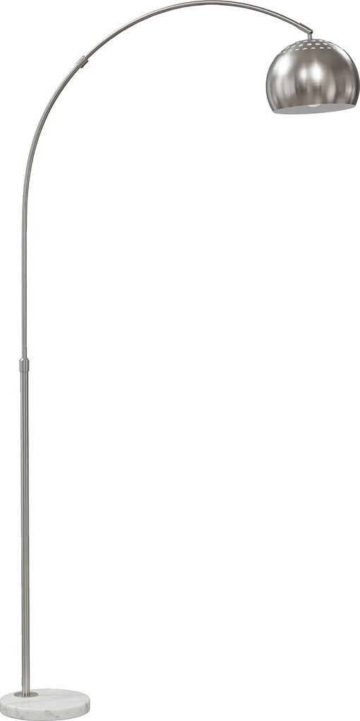 HOMCOM Lampa podłogowa, design łukowy z marmurową podstawą, 167 cm, srebrna | Aosom PL