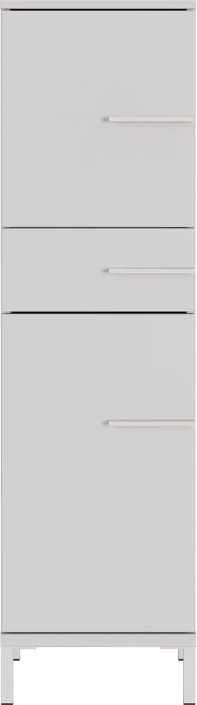 Kremowa wysoka/wąska szafka łazienkowa z matowym wykończeniem 34x123 cm Laurino – Germania