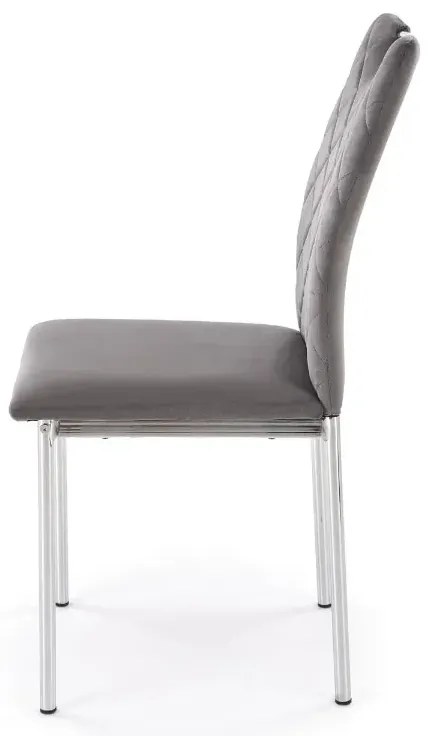 Krzesło tapicerowane K578 VELVET szare HALMAR