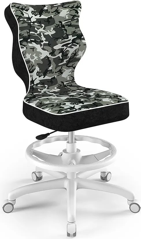 Ergonomiczne krzesło do biurka Petit White rozmiar 5 (146-176,5 cm) z podnóżkiem i wzorami
