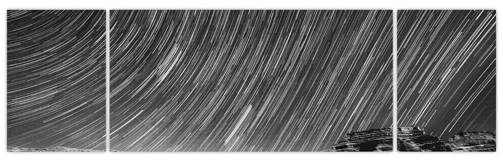 Czarno - biały obraz gwiaździstego nieba (170x50 cm)