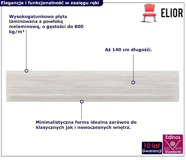 Minimalistyczna półka ścienna sosna canyon C4-K14