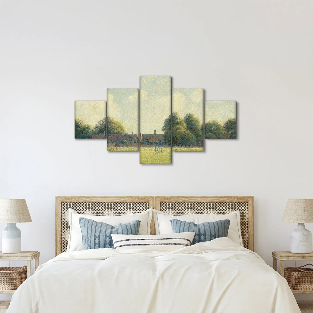 Obraz - Camille Pissarro, Hampton Court Green, reprodukcje (125x70 cm)