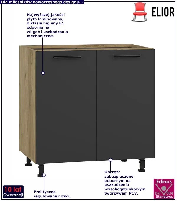 Szafka kuchenna dolna dąb craft + antracyt N3-E01