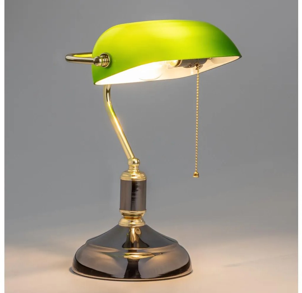 Brilagi - Lampa biurkowa BANK OFFICE 1xE27/60W/230V czarna/złota/zielona