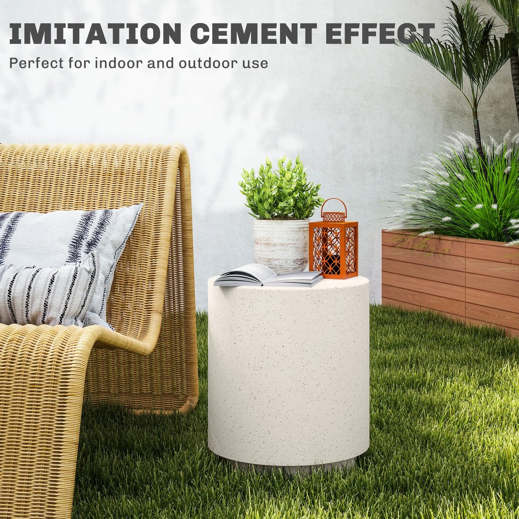 HOMCOM Stolik pomocniczy w wyglądzie betonu 37 cm x 37 cm x 43 cm Anorganiczny proszek rudny Szary