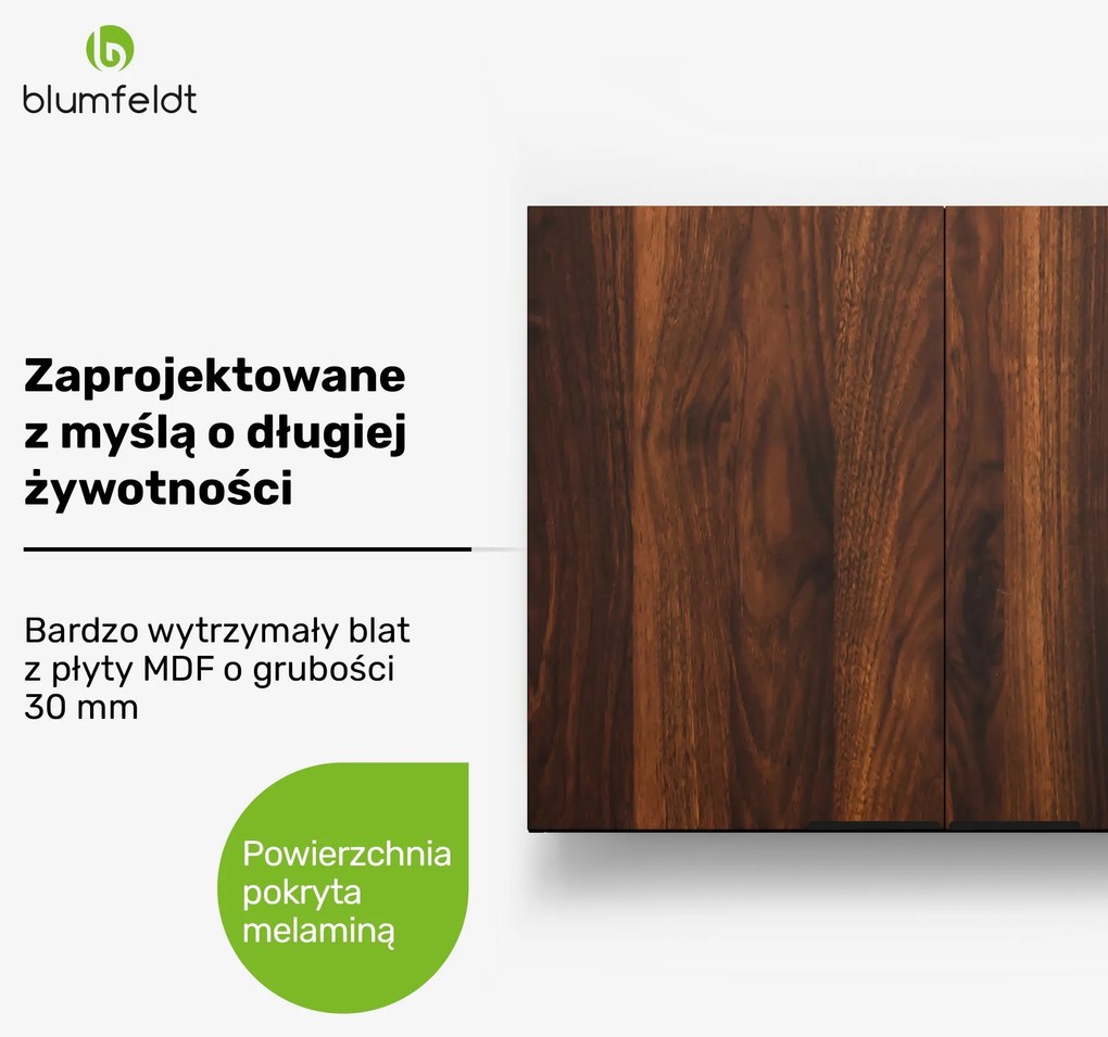 Blumfeldt WoodVista szafka wysoka, Soft-Close, uchwyty aluminiowe