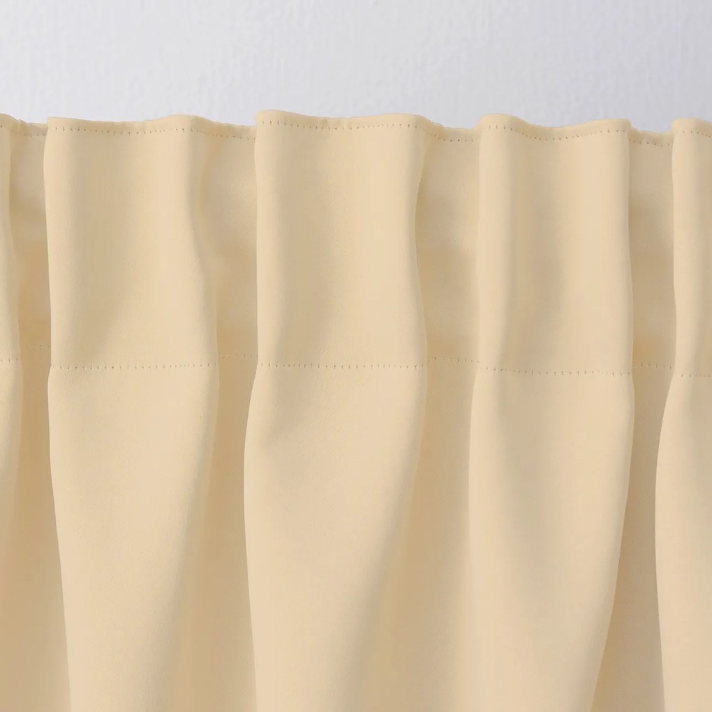 Zasłona zaciemniająca na taśmie marszczącej jasny beż 140 x 280 cm 1 szt.