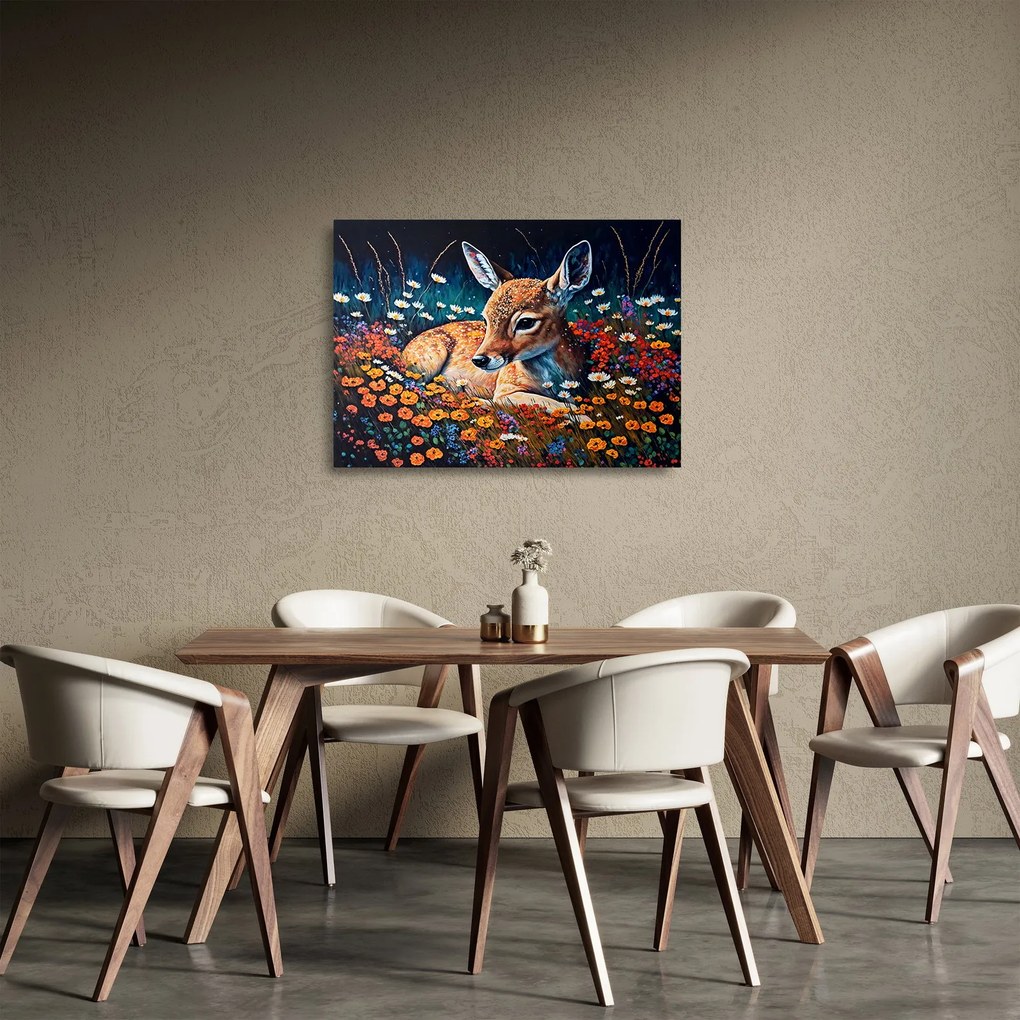 Obraz na szkle - Malowany jeleń (70x50 cm)