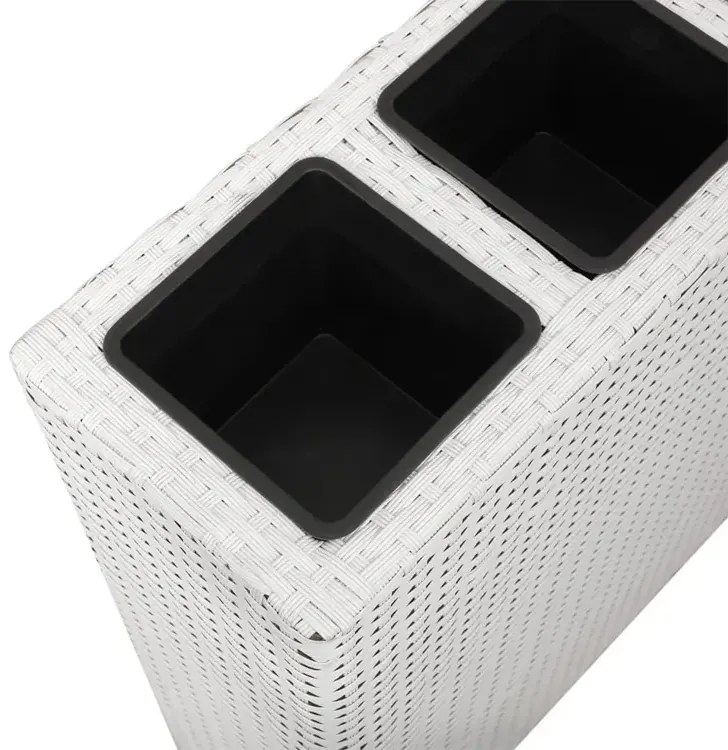 Biała duża donica ogrodowa z technorattanu G8-Z06