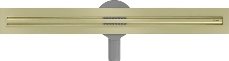 Mexen Flat 360° Slim odpływ liniowy obrotowy 70 cm, złoty szczotkowany - 1A41070