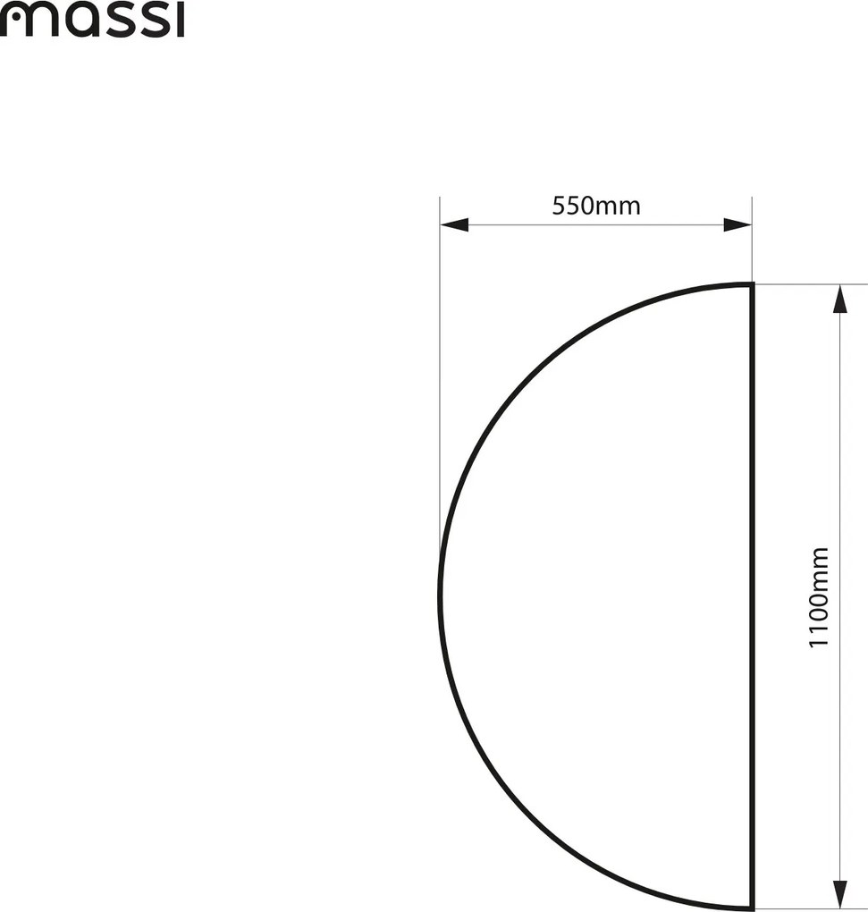 Lustro półokrągłe z podświetleniem MOON Half LED | Różne rozmiary | Różne kolory : Kolor tafli szkła - Srebrny, Rozmiar - 110 x 55 cm
